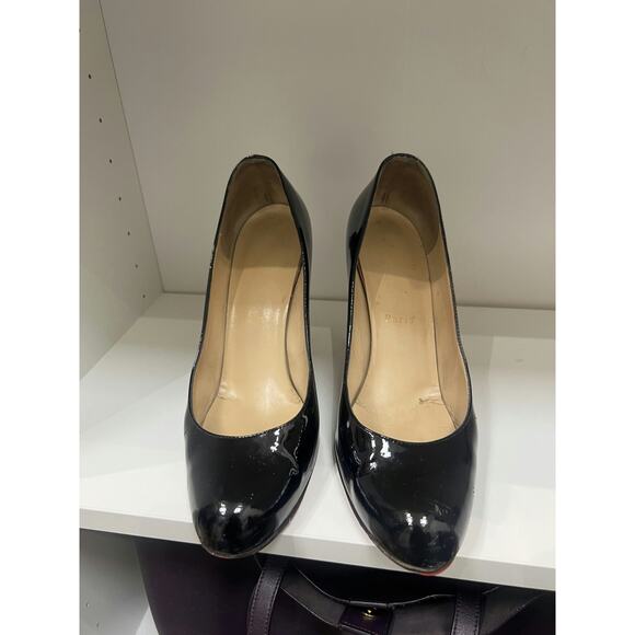 Christian Louboutin Black Patent Leather Pumps - Size 39.5 - Picture 2 of 6